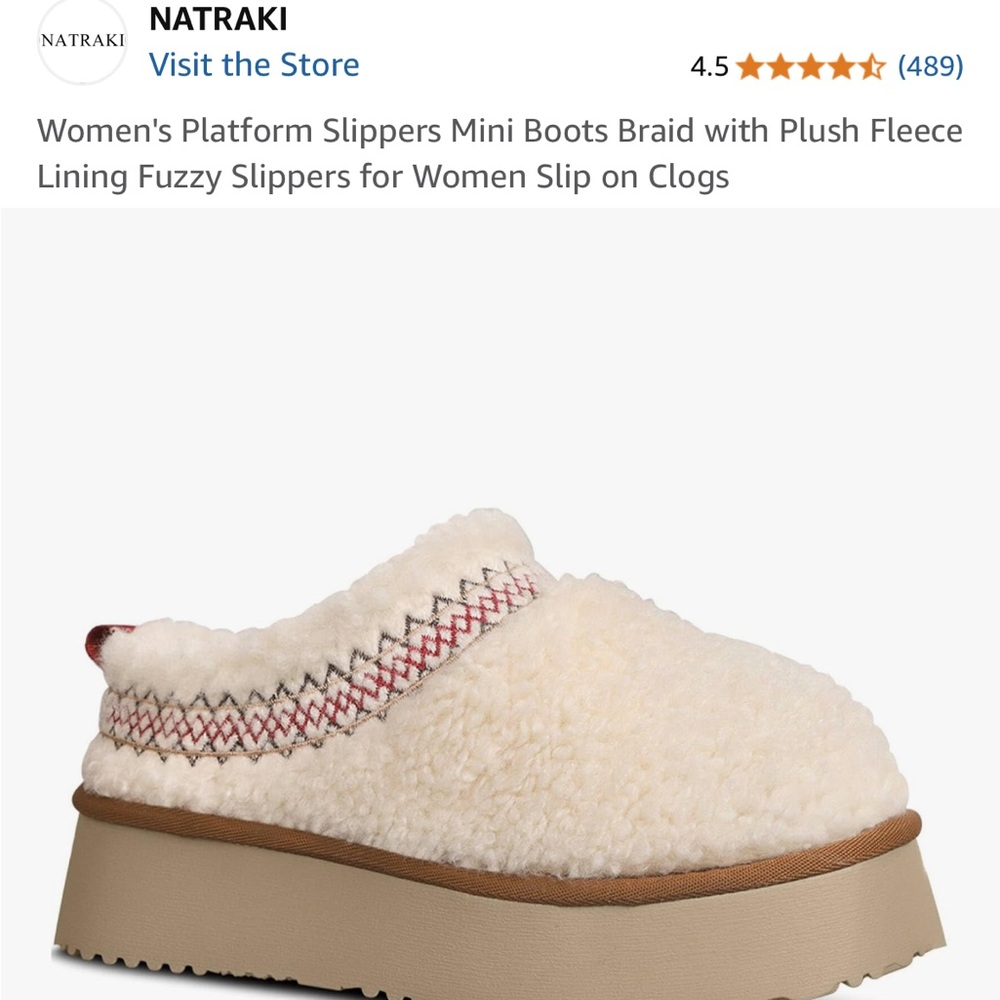 Women's Cream Platform Slippers
